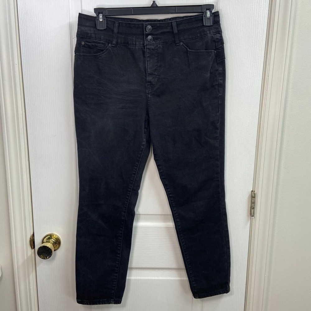 Curve‎ Appeal black denim sculpt high rise skinny cotton stretch jeans pants 12